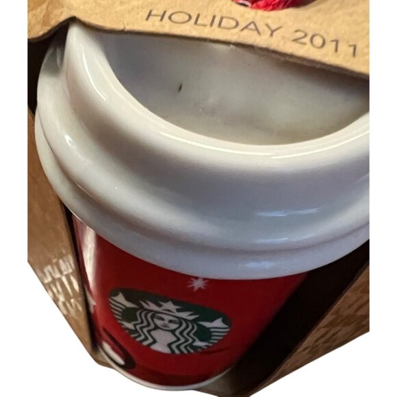 Starbucks Holiday Ceramic Ornament Set of 4 Christmas Coffee To Go Tumblers Coll - Picture 4 of 16